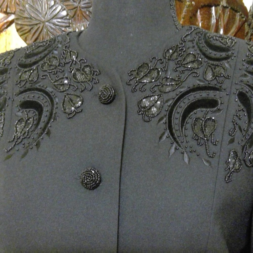 John Meyer of Norwich, Black Sequin Two Piece Suit